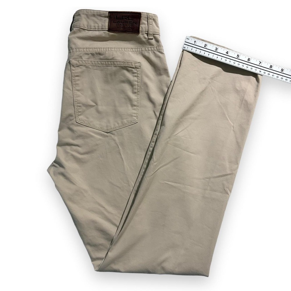Lauren Ralph Lauren Jeans Co Women Cream Chino Pants 12 Tan Straight Leg Cotton - Picture 5 of 8